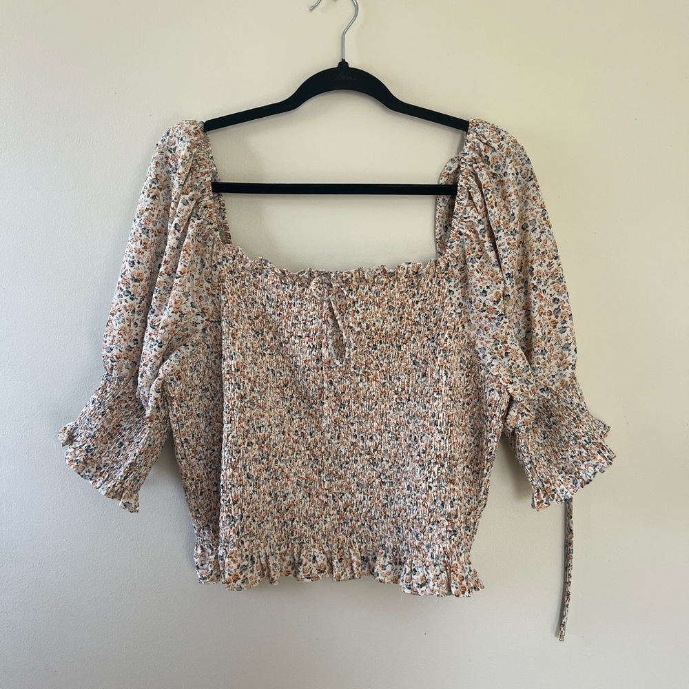 ARULA Floral Smocked Blouse